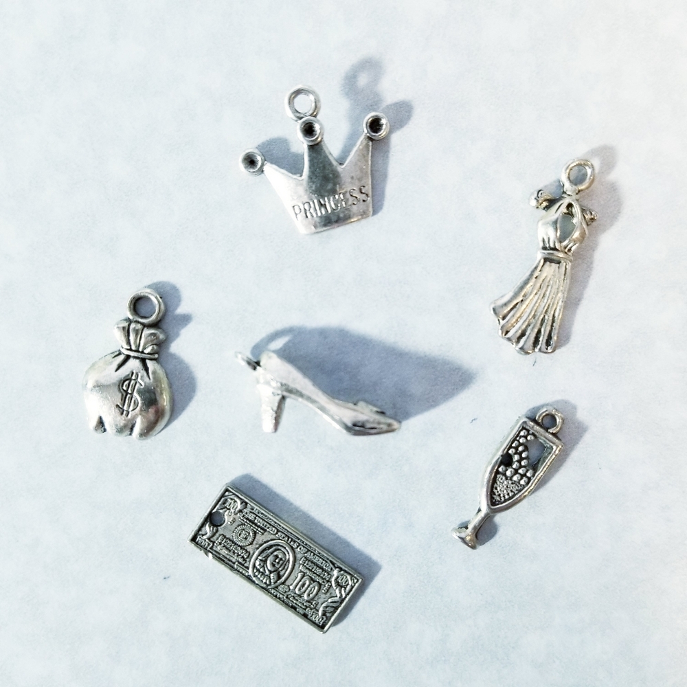 Shopping Themed Set of Charms (6 Charms in a Set)